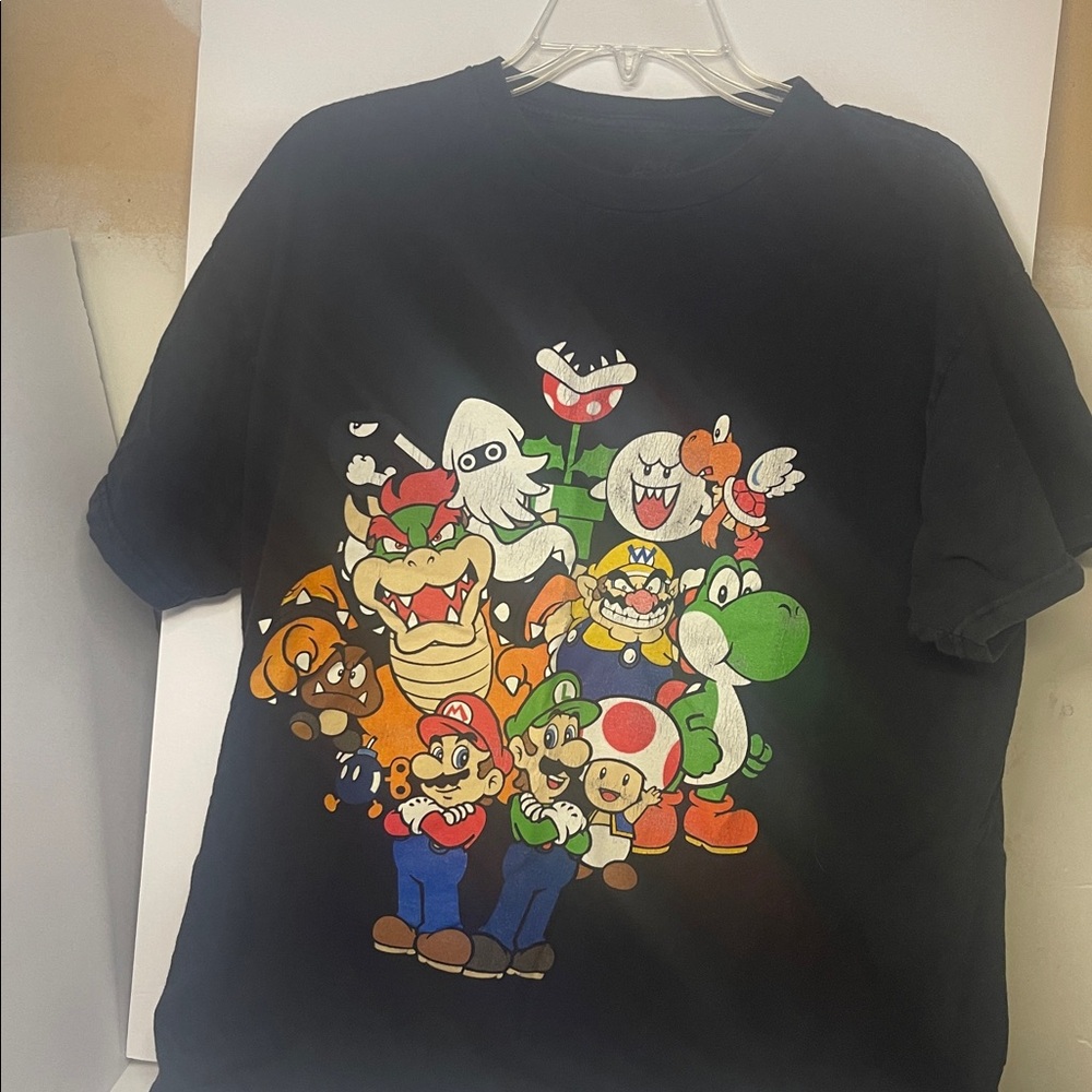 Black T-Shirt with Colorful Game‎ Characters